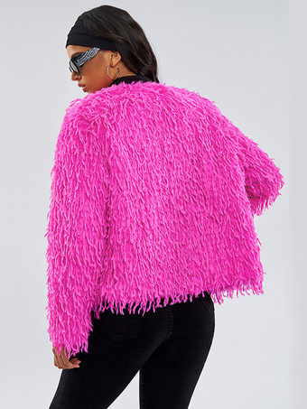 フェイクファーコート ローズ ウエストラインなし 長袖 フェイクファーコート レディースコート