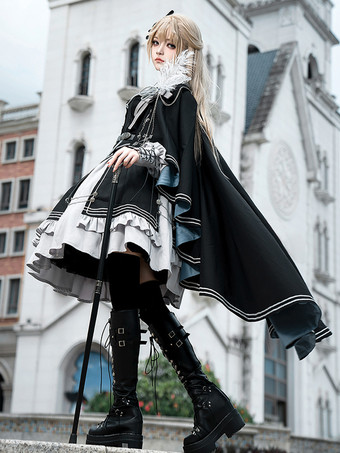 コスチューム ミリタリーユニフォーム ロリータ アーミー クロス メタルディテール フェザー ブラック ブラック