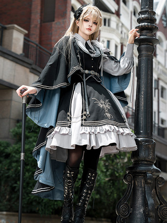 コスチューム ミリタリーユニフォーム ロリータ アーミー クロス メタルディテール フェザー ブラック ブラック