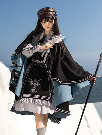 コスチューム ミリタリーユニフォーム ロリータ アーミー クロス メタルディテール フェザー ブラック ブラック