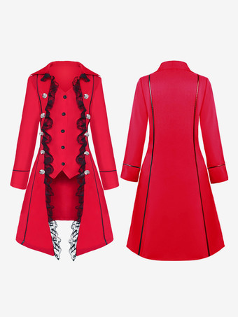 赤いレトロレーストップ女性用ヴィンテージ18世紀コスチューム