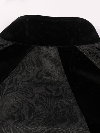 男性用ブラック ヴィンテージ ポリエステル ノースリーブ レトロ コスチューム