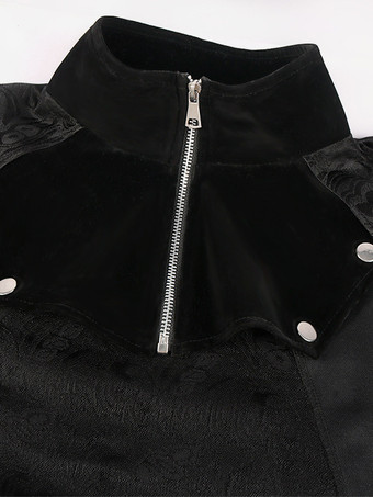 男性用ブラック ヴィンテージ ポリエステル ノースリーブ レトロ コスチューム