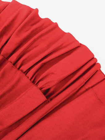 赤いレトロコスチューム リボンドレス レディース ヴィンテージセット 衣類 バーガンディ