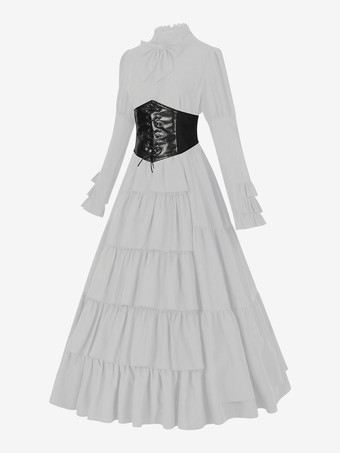 赤いレトロコスチューム リボンドレス レディース ヴィンテージセット 衣類 バーガンディ