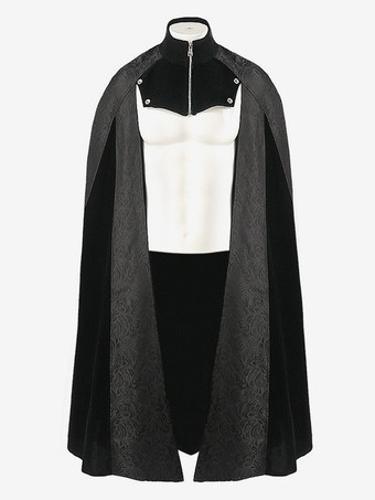 男性用ブラック ヴィンテージ ポリエステル ノースリーブ レトロ コスチューム