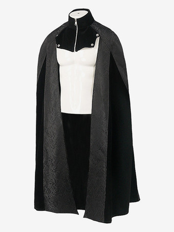 男性用ブラック ヴィンテージ ポリエステル ノースリーブ レトロ コスチューム