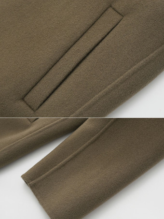 メンズ 暖かいウールコート ターンダウンカラー ラペル シック ロング 冬ジャケット