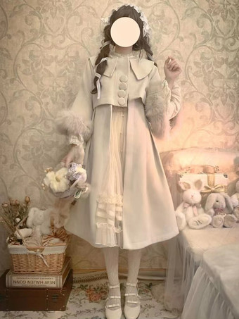 スイートロリータコート バーガンディコート オーバーコート ポリエステル 秋ロリータアウター