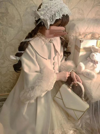 スイートロリータコート バーガンディコート オーバーコート ポリエステル 秋ロリータアウター