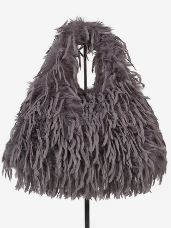 ダークグレー レディースバッグ ブラック