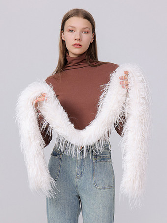 ホワイト 女性用スカーフ エレガント