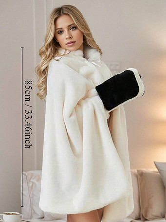 レディース ポンチョ ツートン ホワイト フェイクレザー コート ケープ