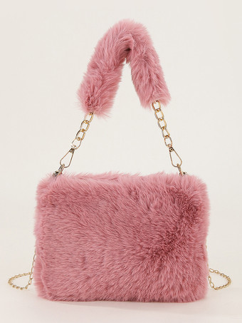 ピンクレディースバッグ ライトブラウン