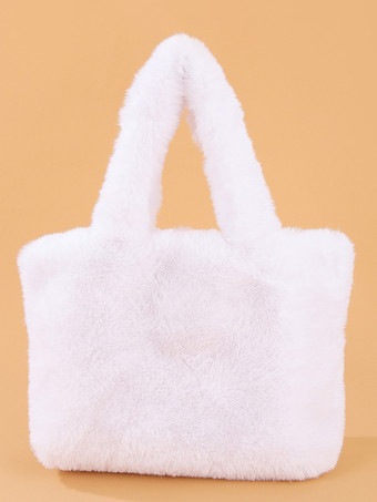 ホワイト レディースバッグ ブラック