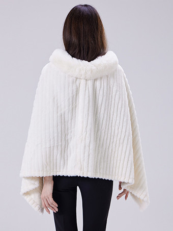 レディース ポンチョ ハイカラー ホワイト フェイクレザー コート ケープ