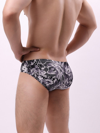 男性用ブリーフ セクシーなパイソンプリント ポリエステル