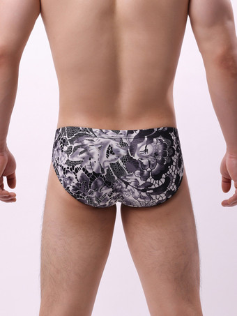 男性用ブリーフ セクシーなパイソンプリント ポリエステル