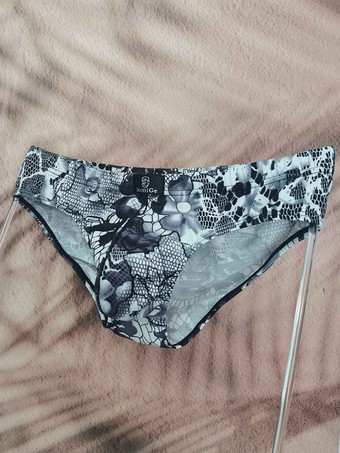 男性用ブリーフ セクシーなパイソンプリント ポリエステル