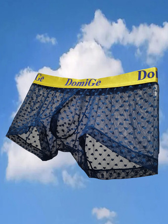 ディープブルー男性用アンダーシャツ アスレチック 透明ナイロン