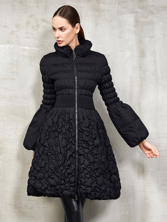 ブラック レディース ダウンジャケット シック ダックダウン