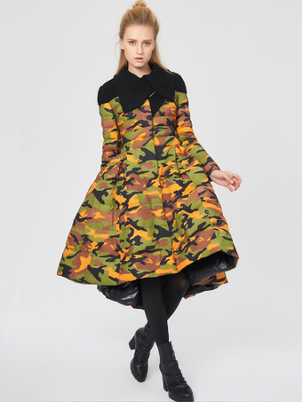 Verde militarePiumino per donna in piuma d'anatra