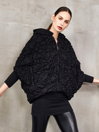 ブラック ダウンジャケット エレガント ダックダウン