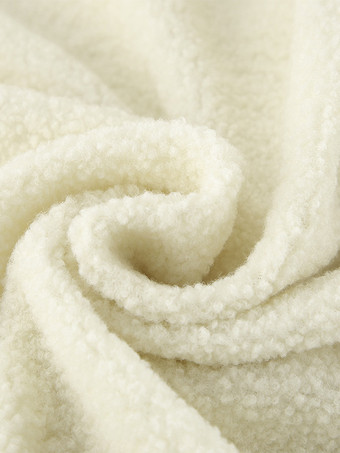 女性用パーカー エクリュ ホワイト 長袖 ポリエステル フード付き スウェットシャツ