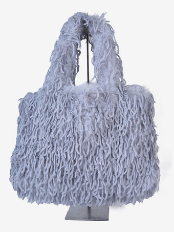 ライトグレーレディースバッグ ラベンダー