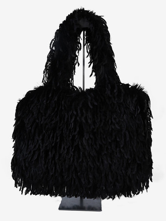 ブラック レディースバッグ ラベンダー