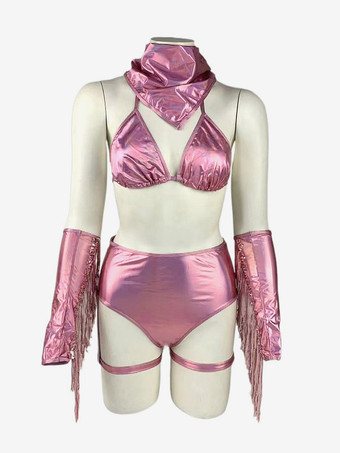 ピンク女性用女神コスチューム ブラジャー パンティー 4点セット