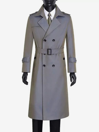 グレイメンズ ピーコート ダブルブレスト カーキ ファッション オーバーコート