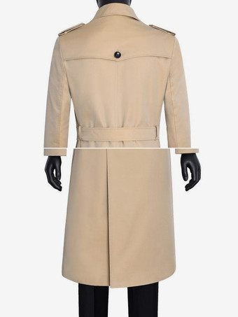 メンズ ピーコート ダブルブレスト カーキ ファッション オーバーコート