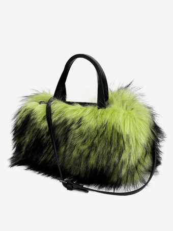 黄緑色レディースバッグ ブラック