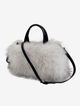 ホワイト レディースバッグ ブラック