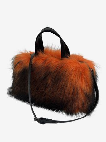 オレンジ レディースバッグ ブラック