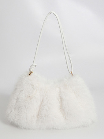 ホワイト レディースバッグ ブラック