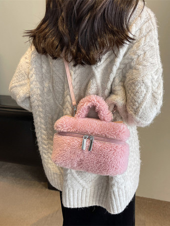 ピンクレディースバッグ ライトブラウン