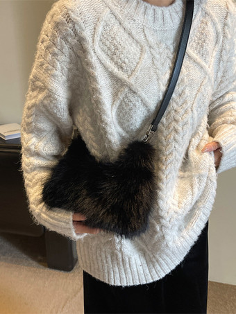 negro Bolsos de mujer color blanco crudo