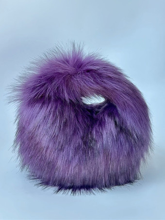 パープル レディースバッグ キャメル