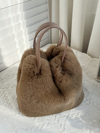 ブラウン レディースバッグ ホワイト