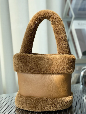 ブラウン レディースバッグ ホワイト