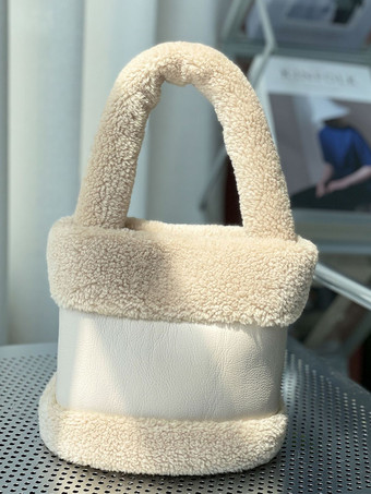 ライト アプリコットレディースバッグ ホワイト