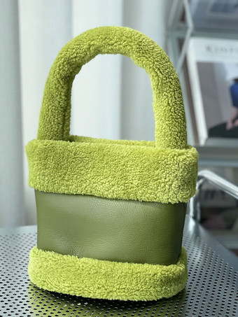 グラスグリーンレディースバッグ ホワイト