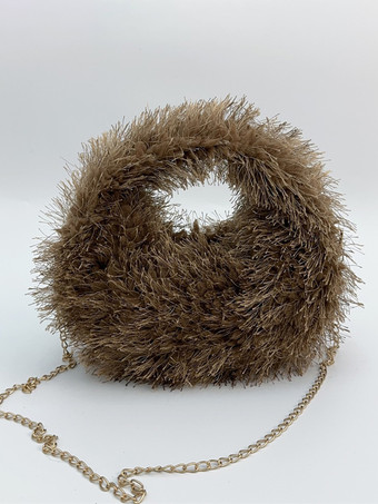 ブラウンレディースバッグ ホワイト