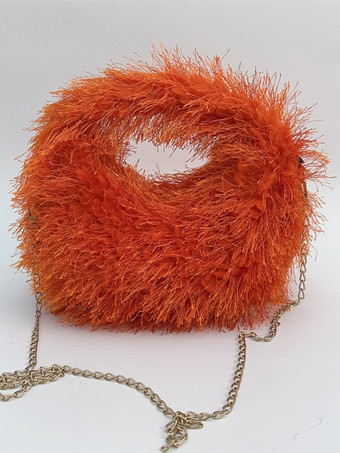 オレンジ レディースバッグ ホワイト