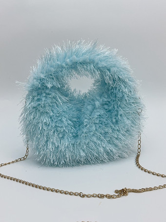 ライトスカイブルーレディースバッグ ホワイト