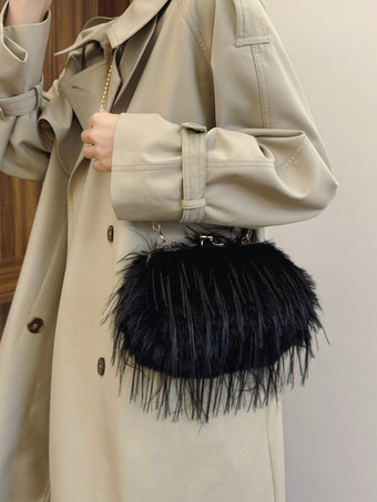 ブラック レディースバッグ エクリュホワイト