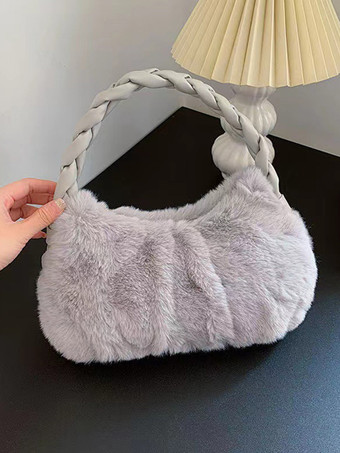 ライトグレーレディースバッグ エクリュホワイト