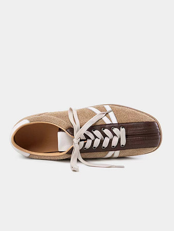 メンズスニーカー レトロカラーブロック マイクロスエード 牛革 ヴィンテージ トレーニングシューズ